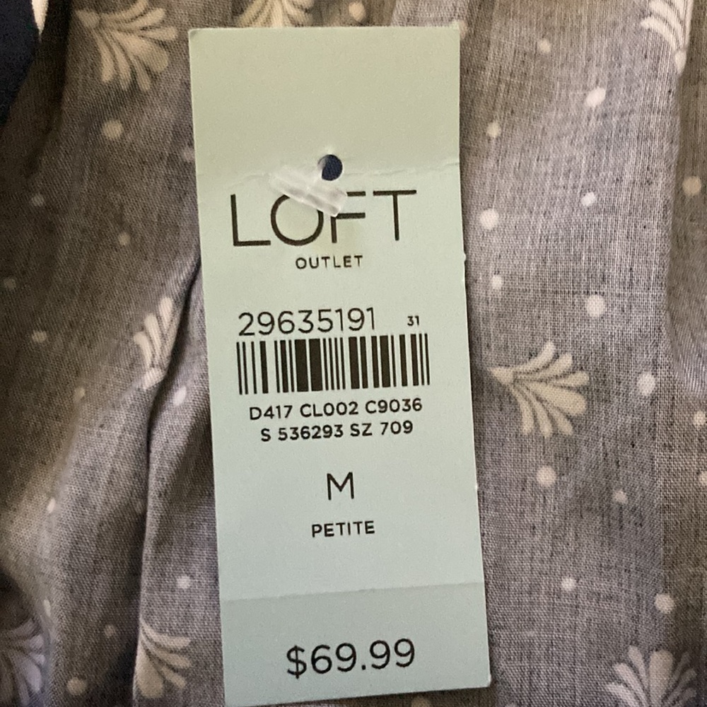 NWT Navy Floral Dress Size M PETITE - Picture 4 of 4
